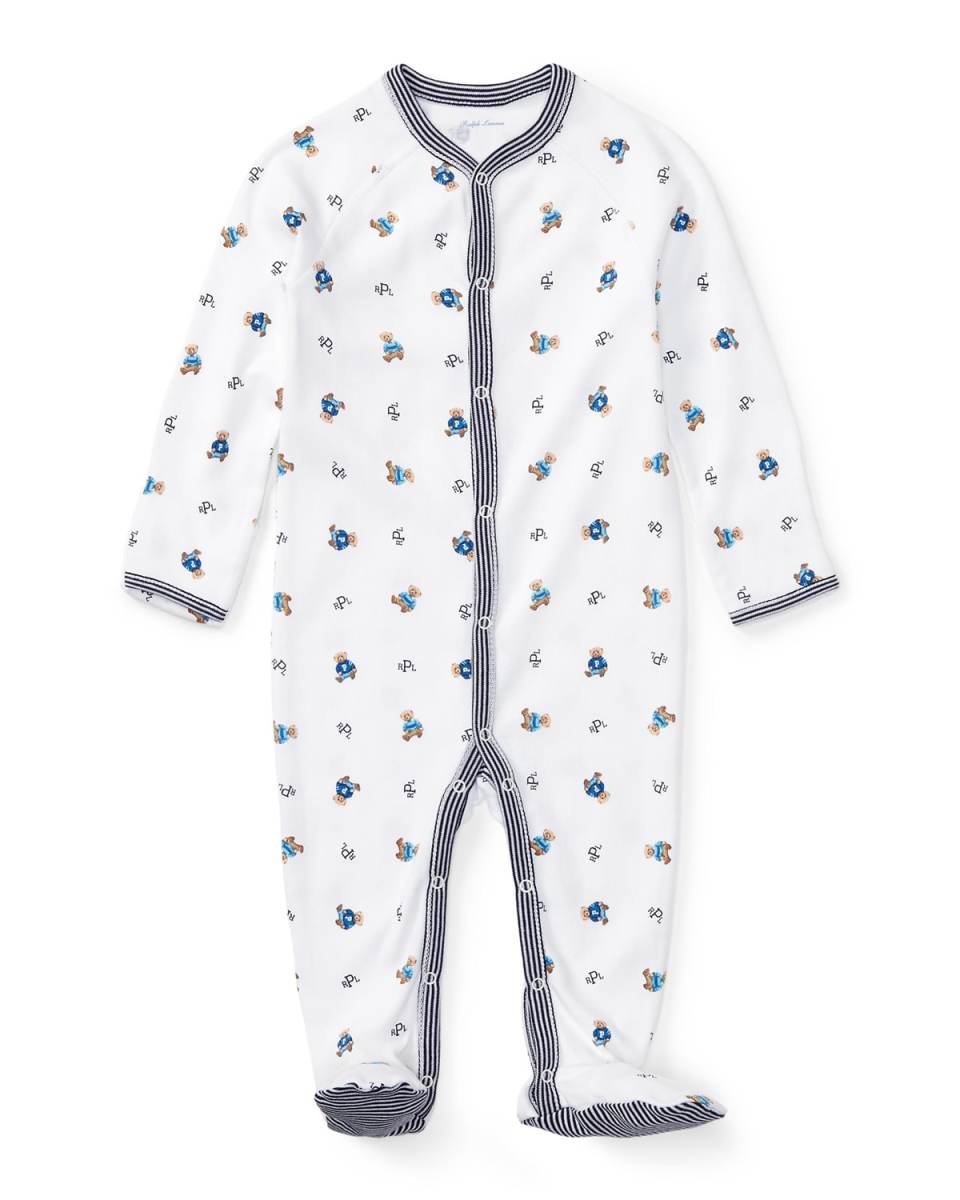 Teddy Bear Printed Coverall, Size Newborn-